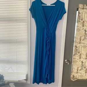 Elegant Teal Blue scrunch detail Dress